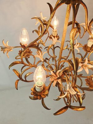 Mid-Century Italian Tole Chandelier, 1950s-FO-1726579