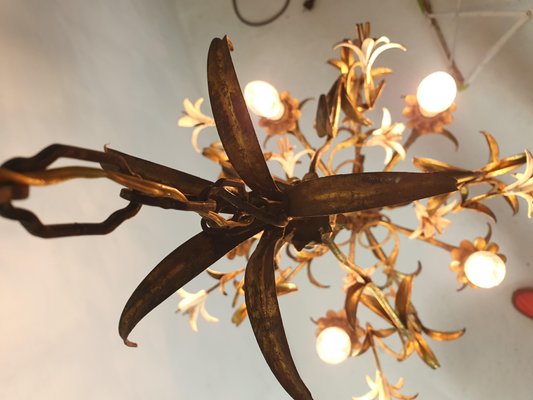 Mid-Century Italian Tole Chandelier, 1950s-FO-1726579