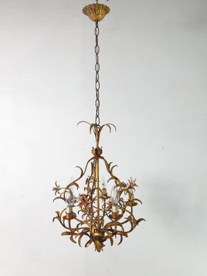 Mid-Century Italian Tole Chandelier, 1950s-FO-1726579