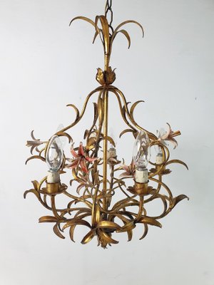 Mid-Century Italian Tole Chandelier, 1950s-FO-1726579