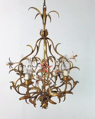 Mid-Century Italian Tole Chandelier, 1950s-FO-1726579