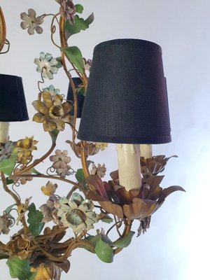 Mid-Century Italian Tole Chandelier, 1950s-FO-1406721