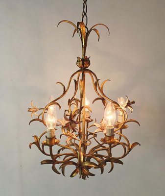 Mid-Century Italian Tole Chandelier, 1950s-FO-1726579