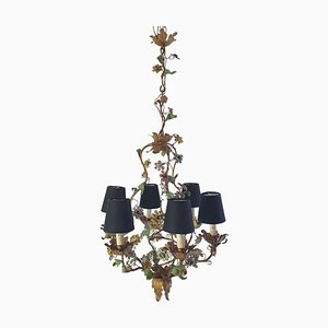 Mid-Century Italian Tole Chandelier, 1950s-FO-1406721