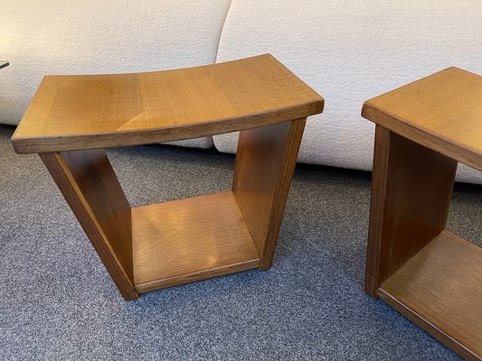 Mid-Century Italian Trapeze Wooden Stools by Osvaldo Borsani, 1950s, Set of 2-FUE-1121864