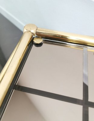 Mid-Century Italian Tray in Brass and Mirrored Glass, 1960s-ZST-1731884