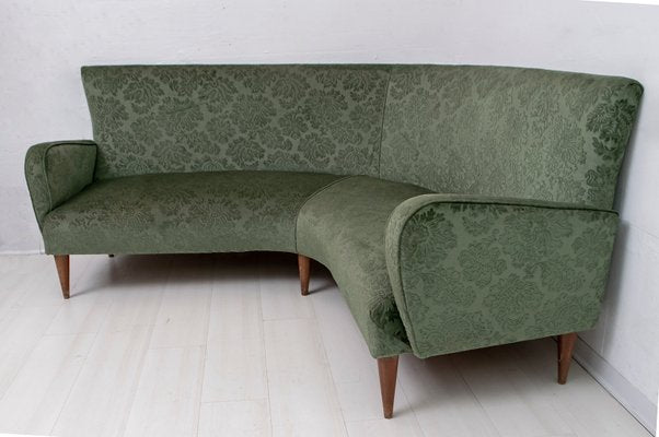 Mid-Century Italian Velvet & Damask Sofa, 1950s-FER-852061