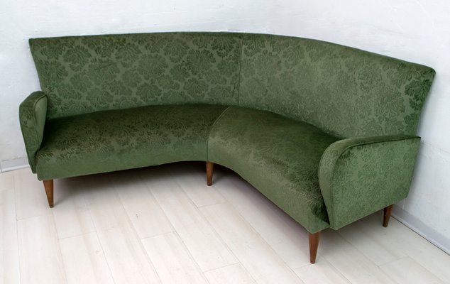 Mid-Century Italian Velvet & Damask Sofa, 1950s-FER-852061