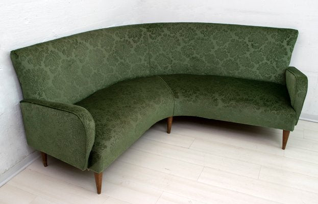 Mid-Century Italian Velvet & Damask Sofa, 1950s-FER-852061