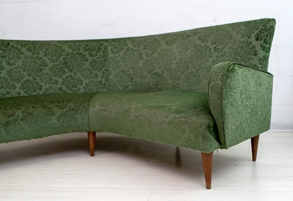 Mid-Century Italian Velvet & Damask Sofa, 1950s-FER-852061