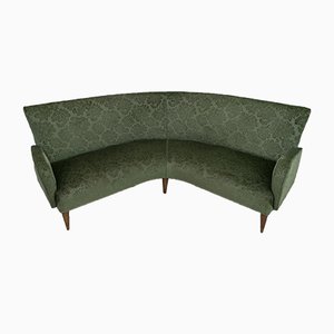 Mid-Century Italian Velvet & Damask Sofa, 1950s-FER-852061