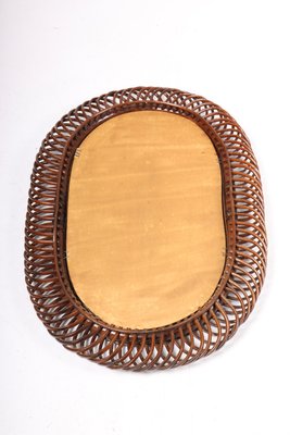 Mid-Century Italian Wall Mirror in Bamboo, 1950s-FK-1193572