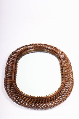 Mid-Century Italian Wall Mirror in Bamboo, 1950s-FK-1193572