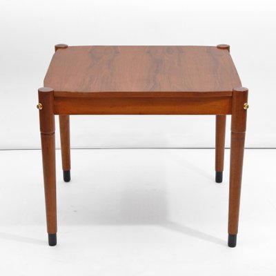 Mid-Century Italian Walnut and Brass Rectangular Coffee Table, 1960s-JDR-1166919