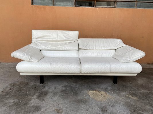 Mid-Century Italian White Leather Alanda Sofa by Paolo Piva for B&B Italia / C&B Italia, 1970s-DHH-681873