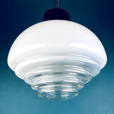 Mid-Century Italian White Murano Pendant Lamp by Mazzega, 1970s-WQC-1116035