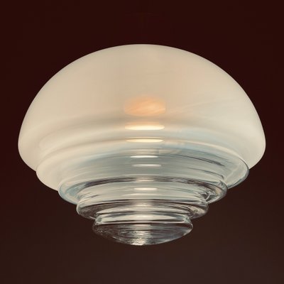 Mid-Century Italian White Murano Pendant Lamp by Mazzega, 1970s-WQC-1116035