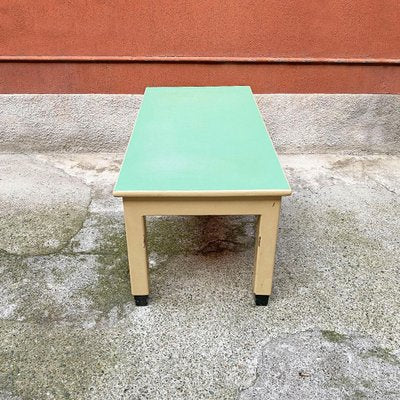 Mid-Century Italian White Wood & Aquamarine Formica Kitchen Table, 1940-GDD-1134826