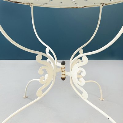 Mid-Century Italian White Wrought Garden Table, 1960s-GDD-1288488