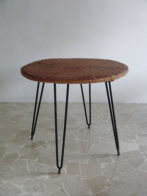 Mid-Century Italian Wicker Dining Table, 1950s-CC-737938