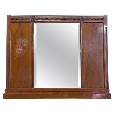 Mid-Century Italian Wood and Brass Details Dresser Mirror, 1950s-GDD-1096993