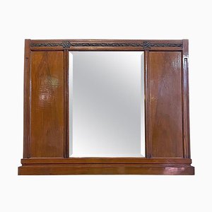 Mid-Century Italian Wood and Brass Details Dresser Mirror, 1950s-GDD-1096993