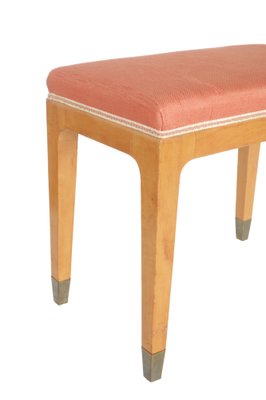 Mid-Century Italian Wood and Fabric Stools by Paolo Buffa, 1950s, Set of 2-KGD-1821101