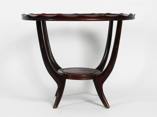 Mid-Century Italian Wood and Glass Chess and Side Table-RR-657666