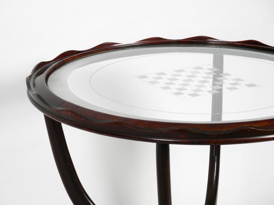 Mid-Century Italian Wood and Glass Chess and Side Table-RR-657666