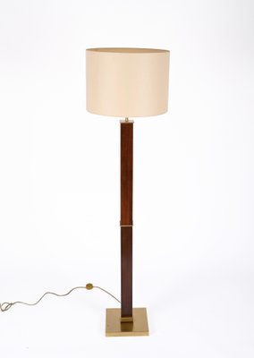 Mid-Century Italian Wood and Steel Floor Lamp from Zonca Voghera, 1980s-JDR-1360784