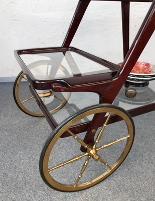 Mid-Century Italian Wood Bar Cart by Cesare Lacca, 1950s-JDR-1125995