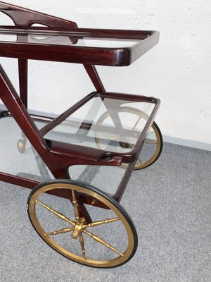 Mid-Century Italian Wood Bar Cart by Cesare Lacca, 1950s-JDR-1125995