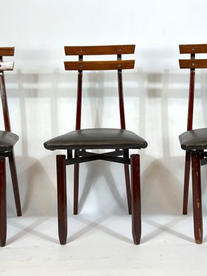 Mid-Century Italian Wood Chairs, Set of 6-OT-1117754