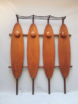 Mid-Century Italian Wooden Coat Rack-VJY-1408592