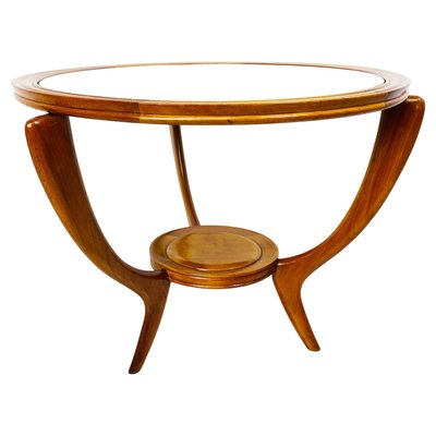 Mid-Century Italian Wooden Round Table, 1950s-GDD-1155482