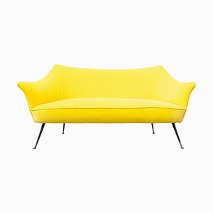 Mid-Century Italian Yellow Fabric Sofa, 1960s-FGA-986215