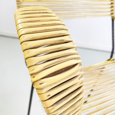 Mid-Century Italian Yellow Plastic Scooby Black Metal Outdoor Chair, 1960s-GDD-1425982