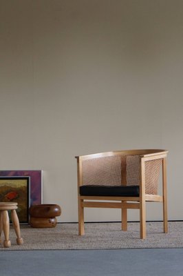 Mid-Century King Series Armchair in Cane and Leather by Thygesen & Sørensen for Botium, 1980s-MXF-991039