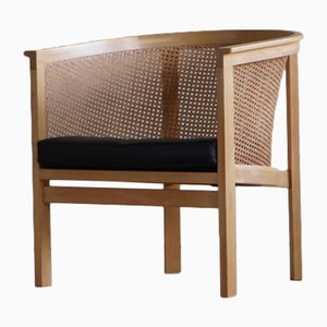 Mid-Century King Series Armchair in Cane and Leather by Thygesen & Sørensen for Botium, 1980s-MXF-991039