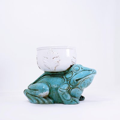 Mid-Century Large Ceramic Frog Planter-NYF-2019225