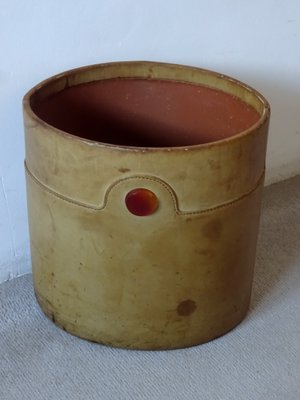 Mid-Century Leather Basket, 1960s-GT-732970