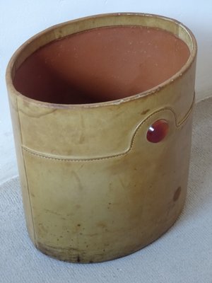 Mid-Century Leather Basket, 1960s-GT-732970