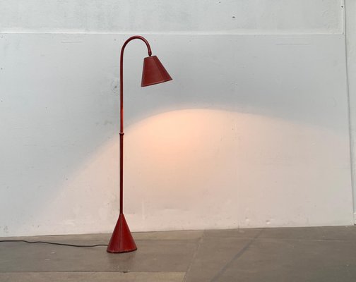 Mid-Century Leather Floor Lamp by Jacques Adnet for Valenti, Spain, 1960s-UAH-1604963