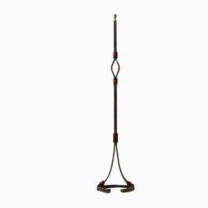 Mid-Century Leather & Iron Floor Lamp by Jean-Pierre Ryckaert-JRP-974020