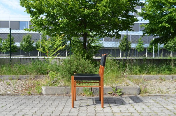 Mid-Century Leather & Oak Model 3024 Dining Chairs by Helmut Magg for Deutsche Werkstatten, 1957, Set of 4-UF-1371991