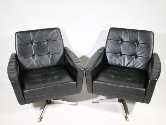 Mid-Century Leather Sofas and Armchairs from Krasemann, 1960s, Set of 3-LVS-1760305