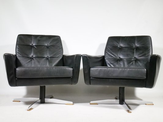 Mid-Century Leather Sofas and Armchairs from Krasemann, 1960s, Set of 3-LVS-1760305