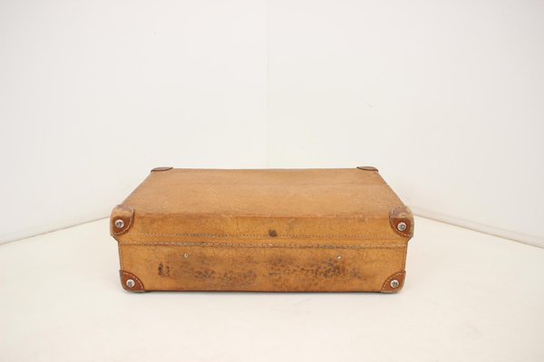 Mid-Century Leather Suitcase, 1950s-TZ-1395256