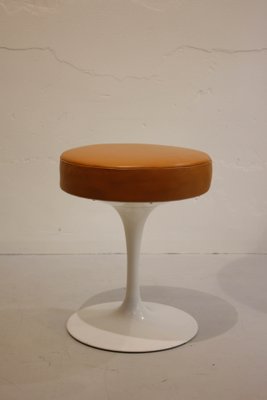 Mid-Century Leather Tulip Stool by Eero Saarinen for Knoll Inc. / Knoll International, 1970s-OZL-869085