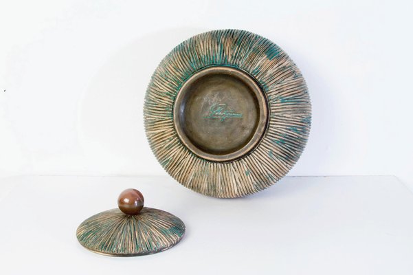 Mid-Century Lidded Bowl from Ceramiche Batignani, Italy-FO-980703